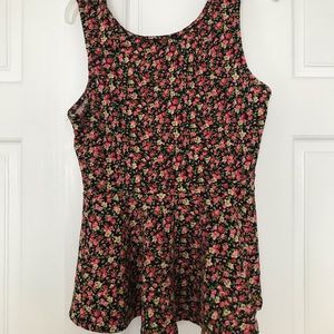 Floral Peplum Tank